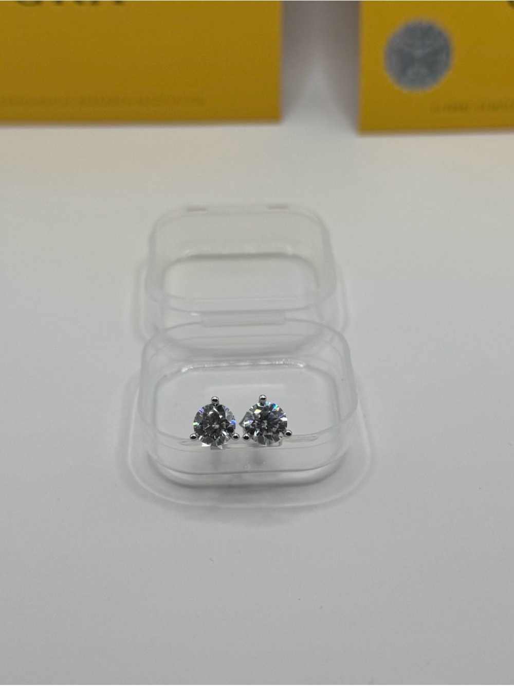 1.0ct brilliant cut moissanite earrings